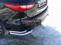 Защита задняя (уголки двойные) 76,1/42,4 мм Infiniti JX 35 2013